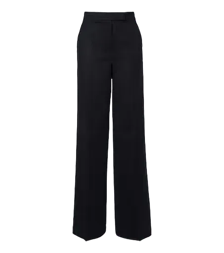 Camel hair wide-leg pants
