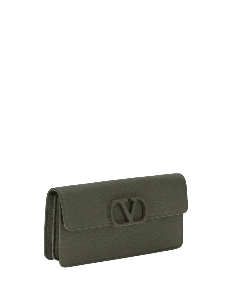Valentino Garavani VLogo Wallet on Chain — Green