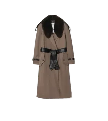 Long Faux Fur Collar Roseville Trench Coat