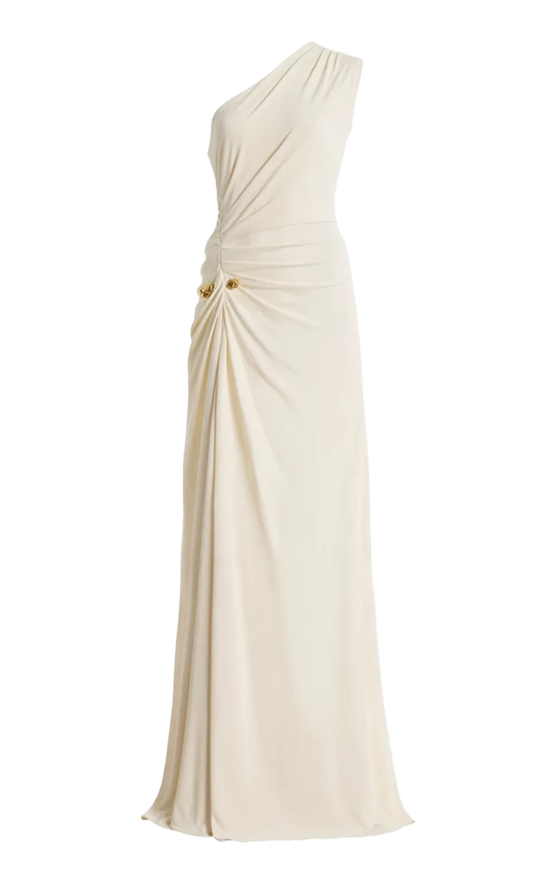 One-Shoulder Draped Gown