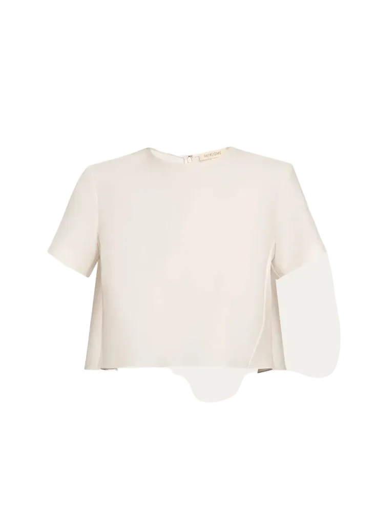 Mariel Wool-Silk Faille Full Crop Top