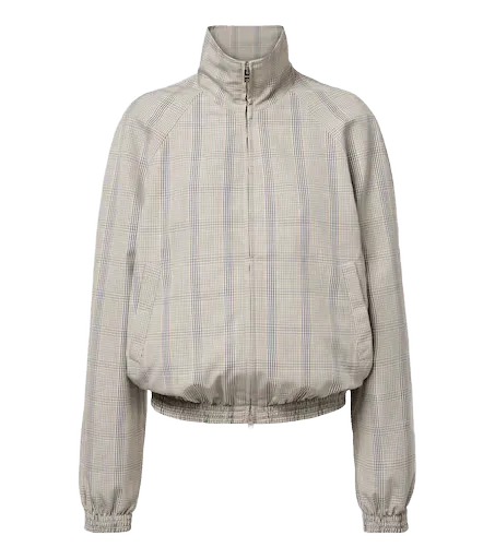 Checked technical jacket