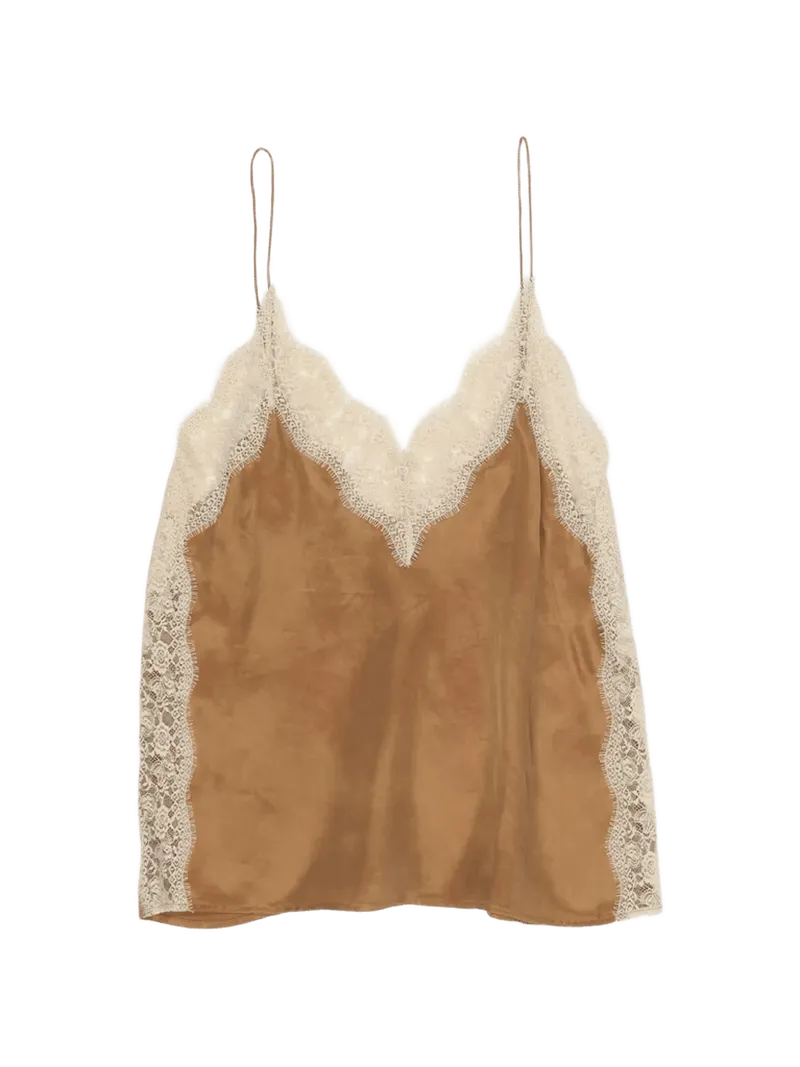 BIMBA Y LOLA lace-trim V-neck top