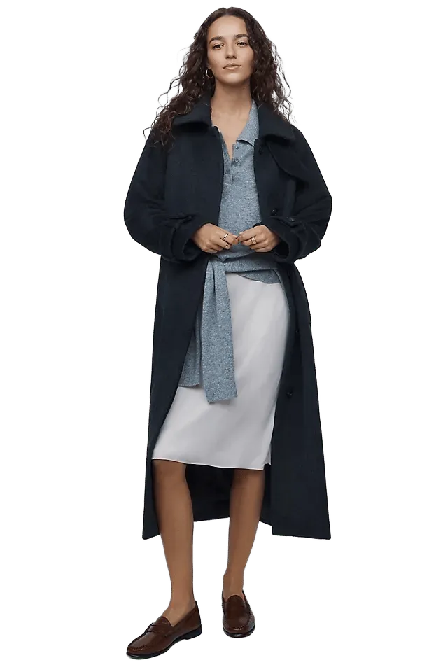Bernardo Wool Blend Funnel Neck Coat