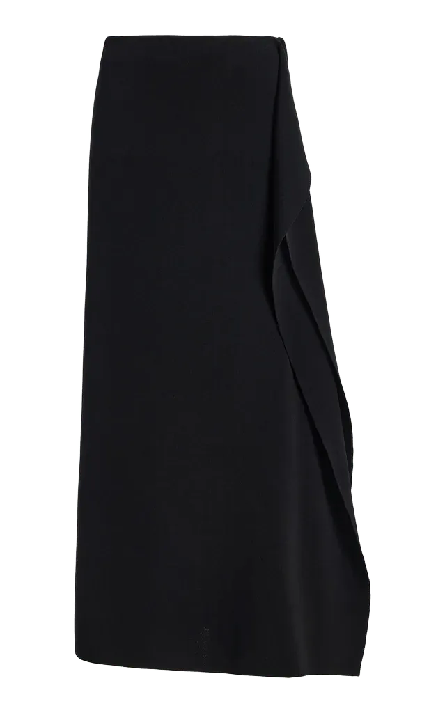 Draped Knit Midi Skirt
