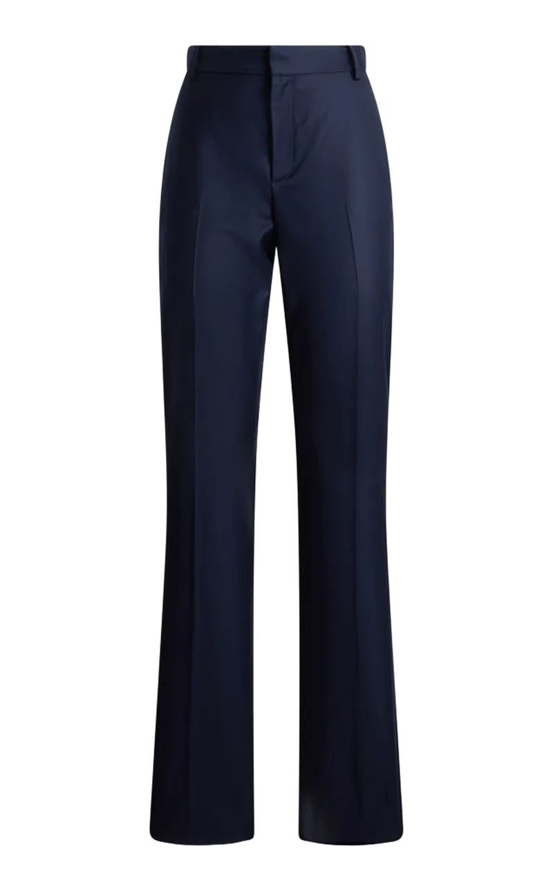 Macy Low-Rise Wool Straight-Leg Pants