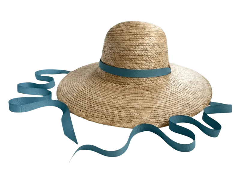 Buttercup Little Girl’s Hat - Thin French Blue Grosgrain Ribbon