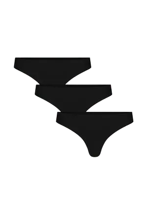 Base Low Thong in Black (Pack)
