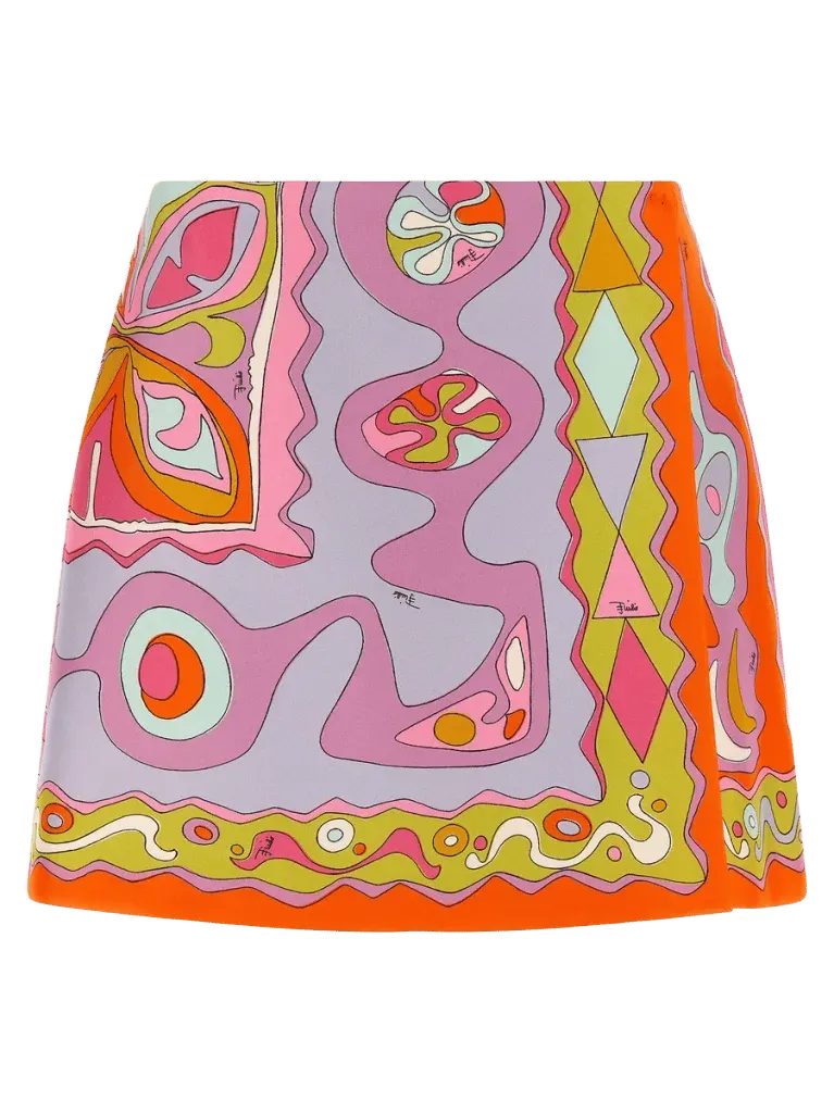 Emilio Pucci Multicolor Silk Twill Skirt — Multicolor