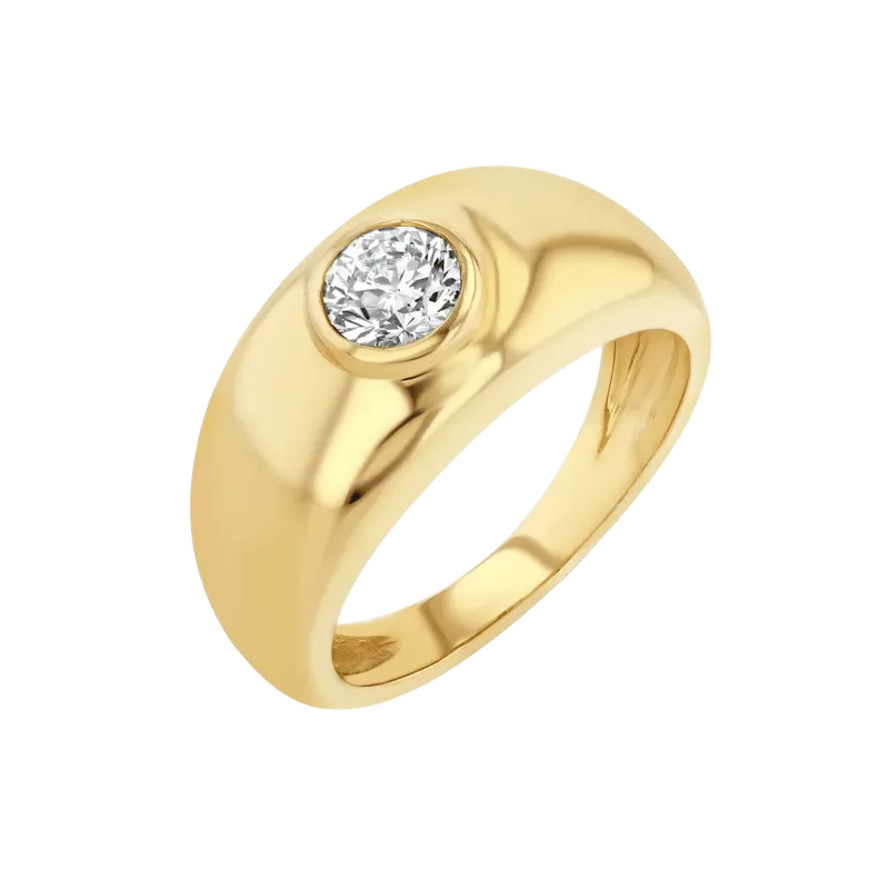 Round Diamond Bezel Cloud Ring