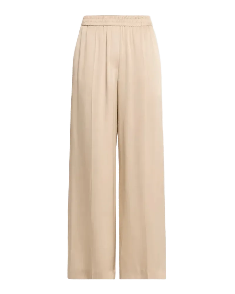 Fluid Silk Satin Loose Wide-Leg Track Pants