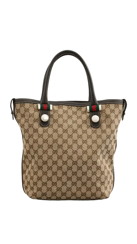Gucci Brown Canvas Vertical Tote
