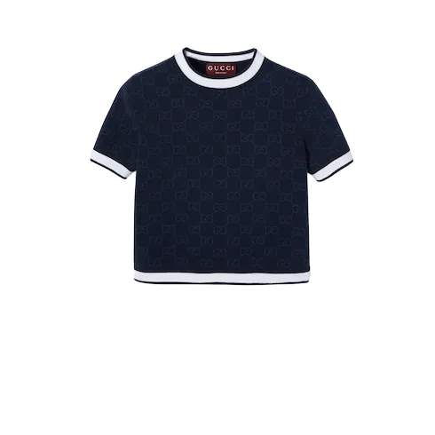 GG fine cotton jacquard top