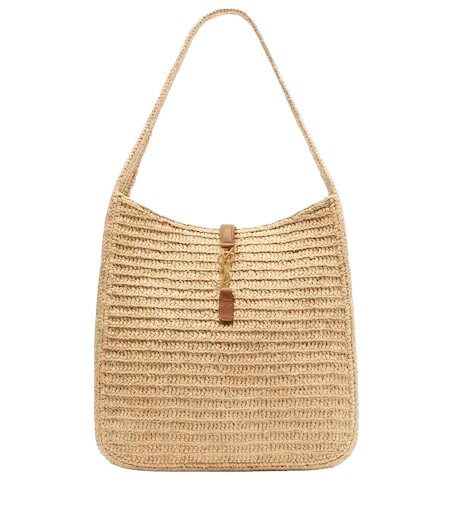 Le 5 à 7 Large raffia shoulder bag