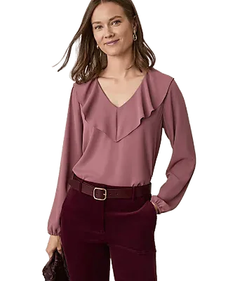 Ruffle Trim Blouse