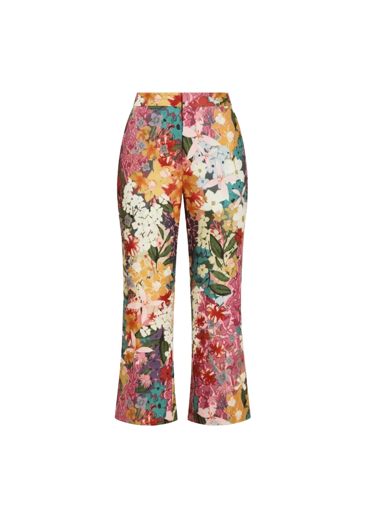 Tuxedo Crop Kick Pants in Midnight Meadows