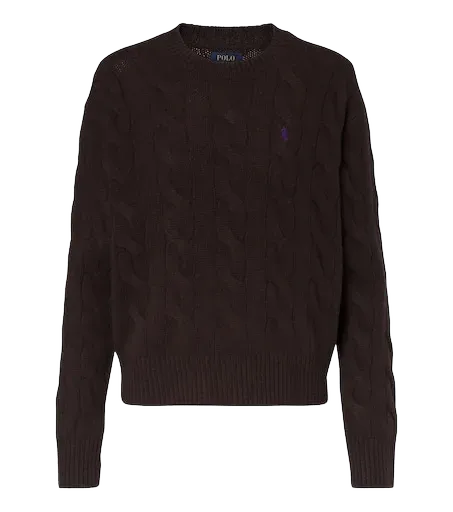 Cable-knit wool and cashmere sweater