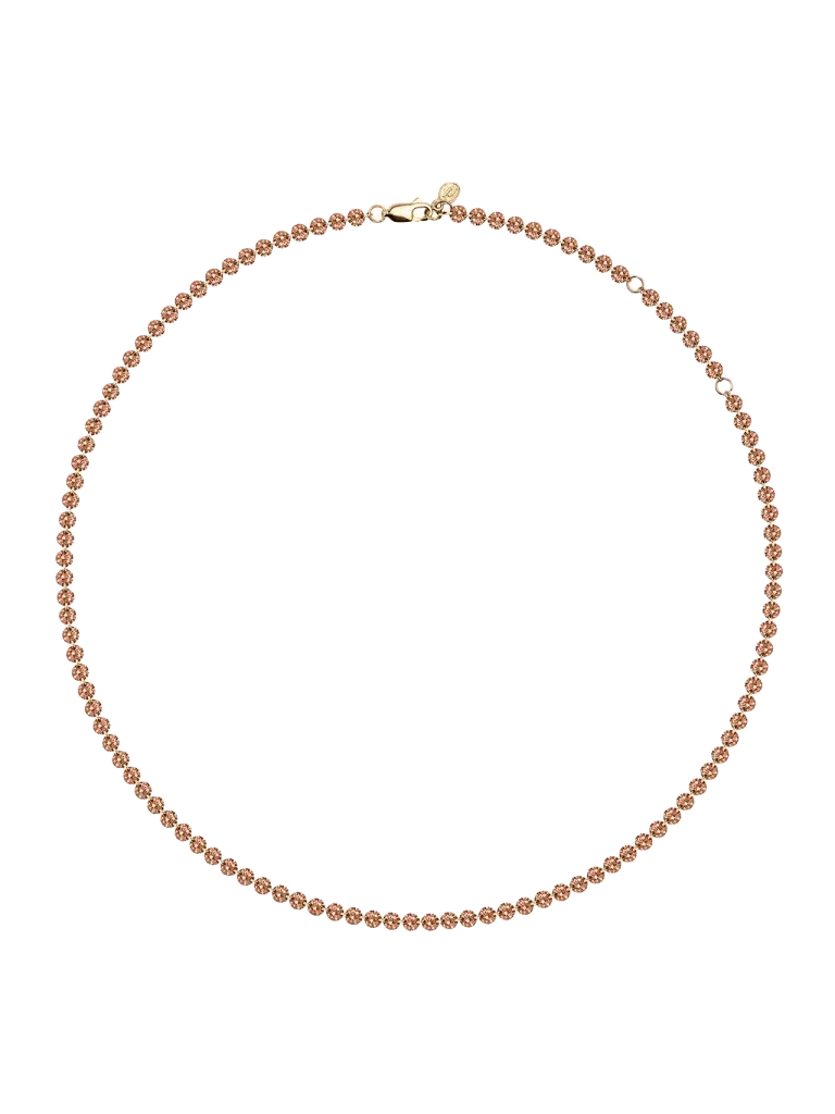 FLOATING ETERNITY NECKLACE IN 3.5MM NANO MORGANITE, 18K GOLD VERMEIL