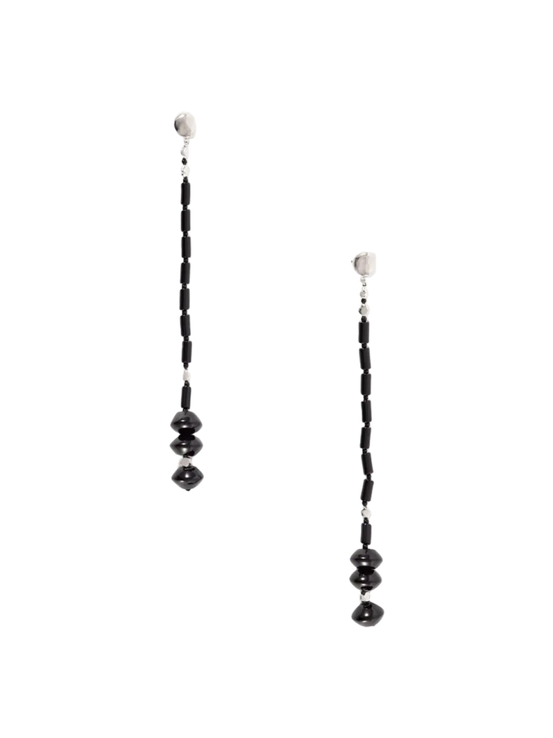 Margot silver-tone onyx earrings