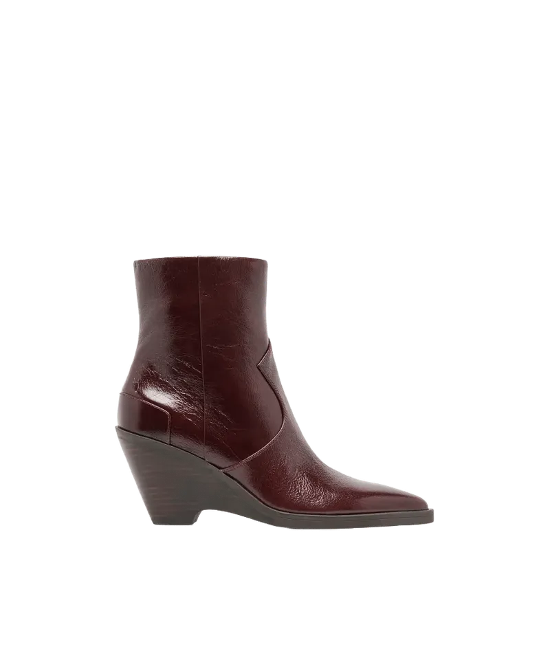 ASHTIN BOOTIES BROWN BERRY LEATHER