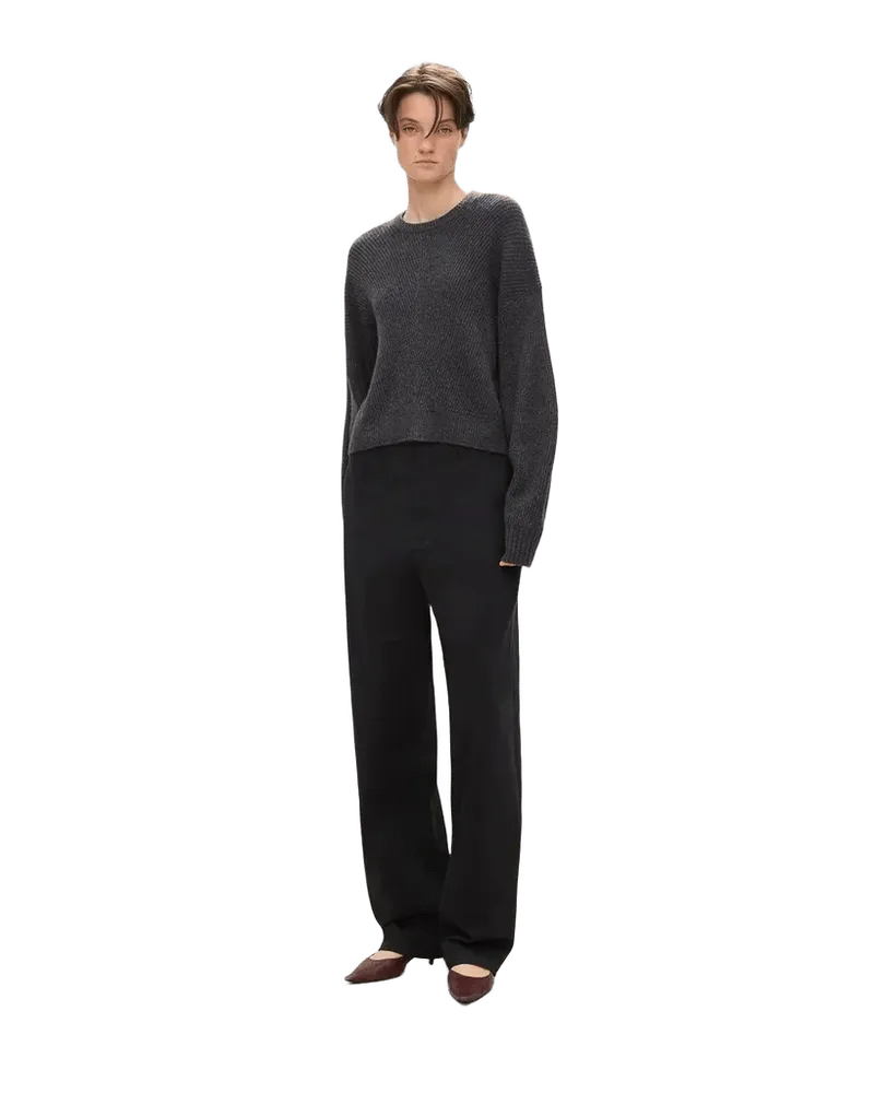 Textured Crewneck Sweater in Cashmere