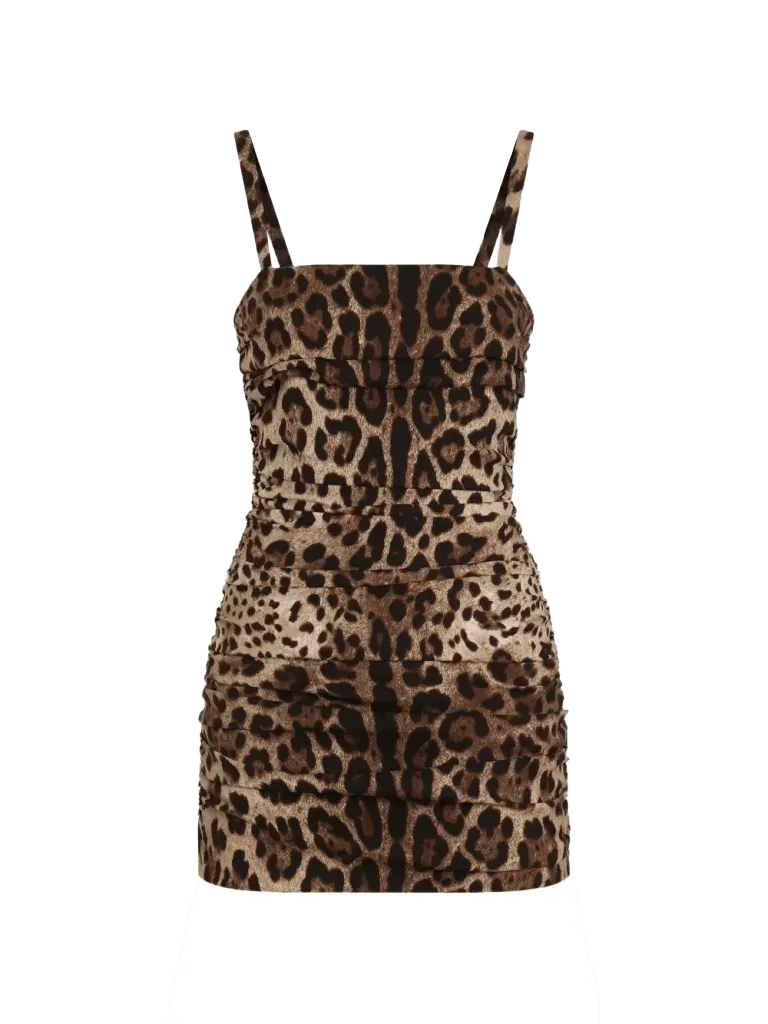 Dolce & Gabbana leo-print charmeuse dress
