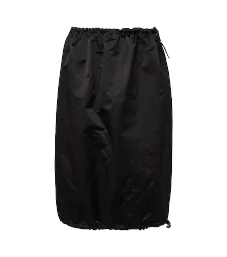 Silk satin midi skirt