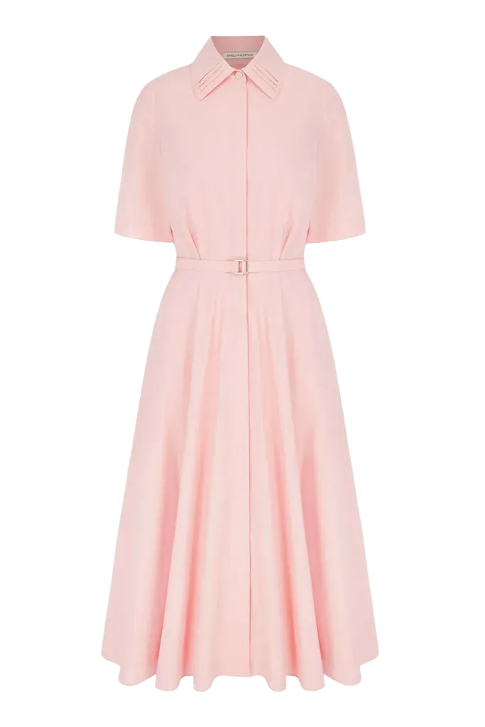 Rubie Dress in Light Pink Cotton Popclan
