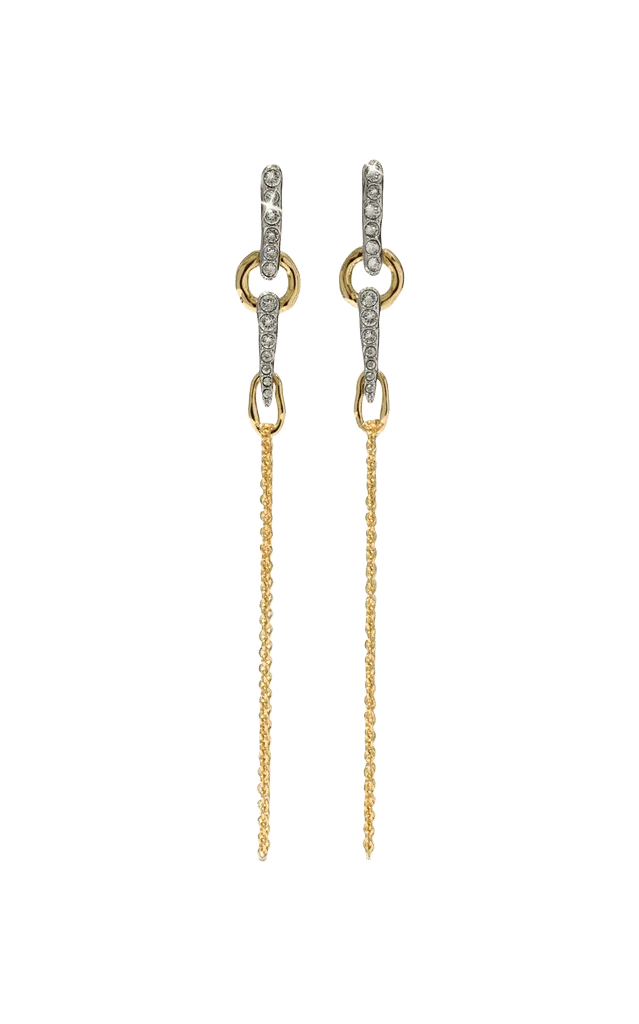 Solanales 14K Gold-Plated Crystal Tassel Earrings
