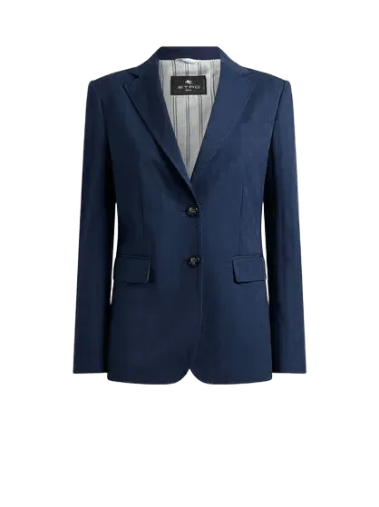 SINGLE-BREASTED STRETCH COTTON JACQUARD JACKET WITH MICRO PAISLEY MOTIF