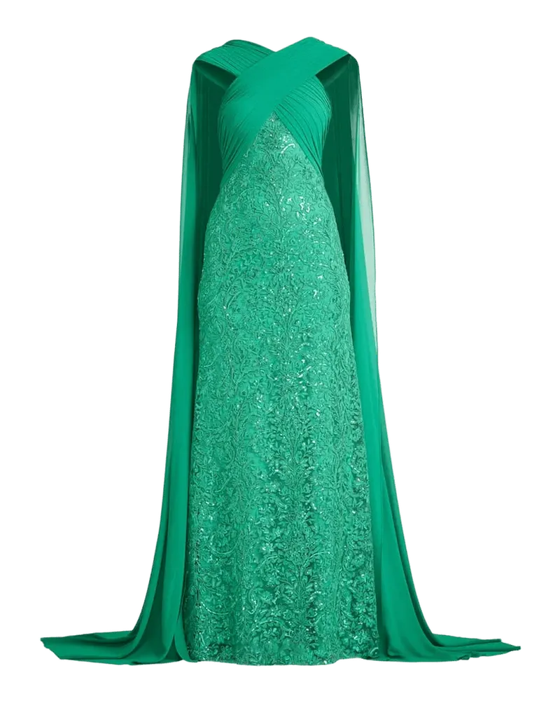 Albioin Sequined Crisscross Sash Gown