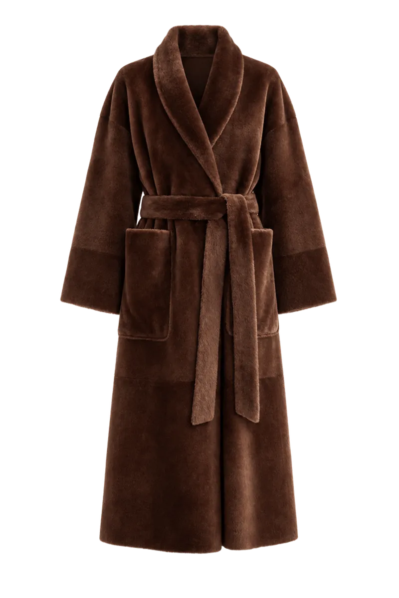 Reversible Em Coat in Shearling