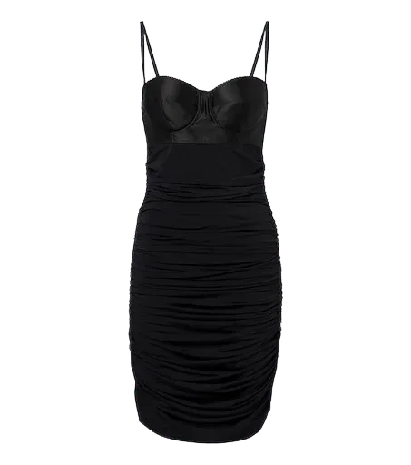 Ruched satin minidress