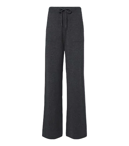 Knitted cashmere wide-leg pants