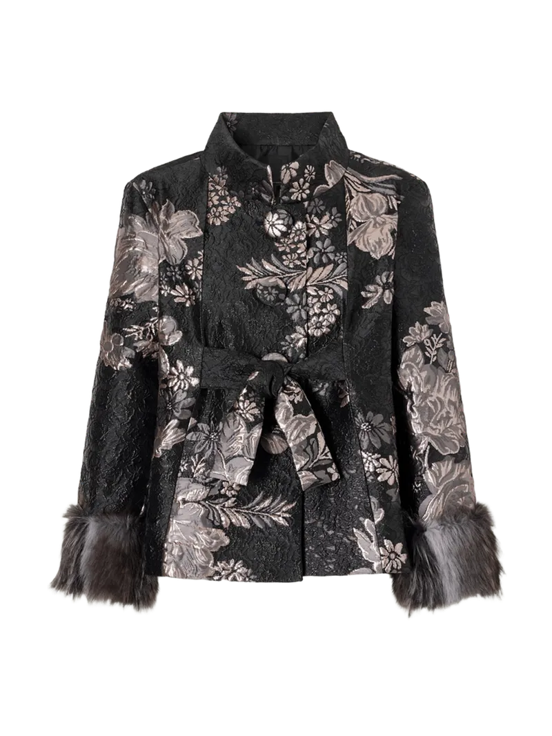 Arcadia floral-brocade jacket
