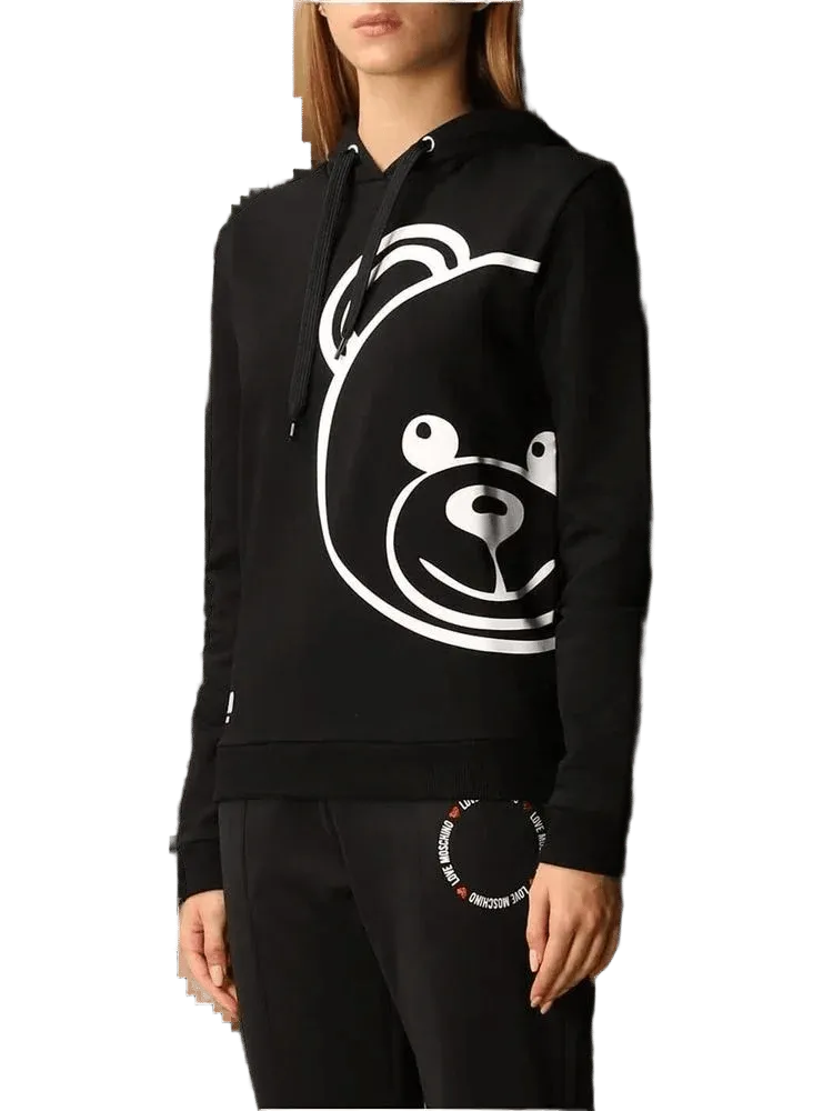 Moschino Logo-Embroidered Sweatshirt — Black