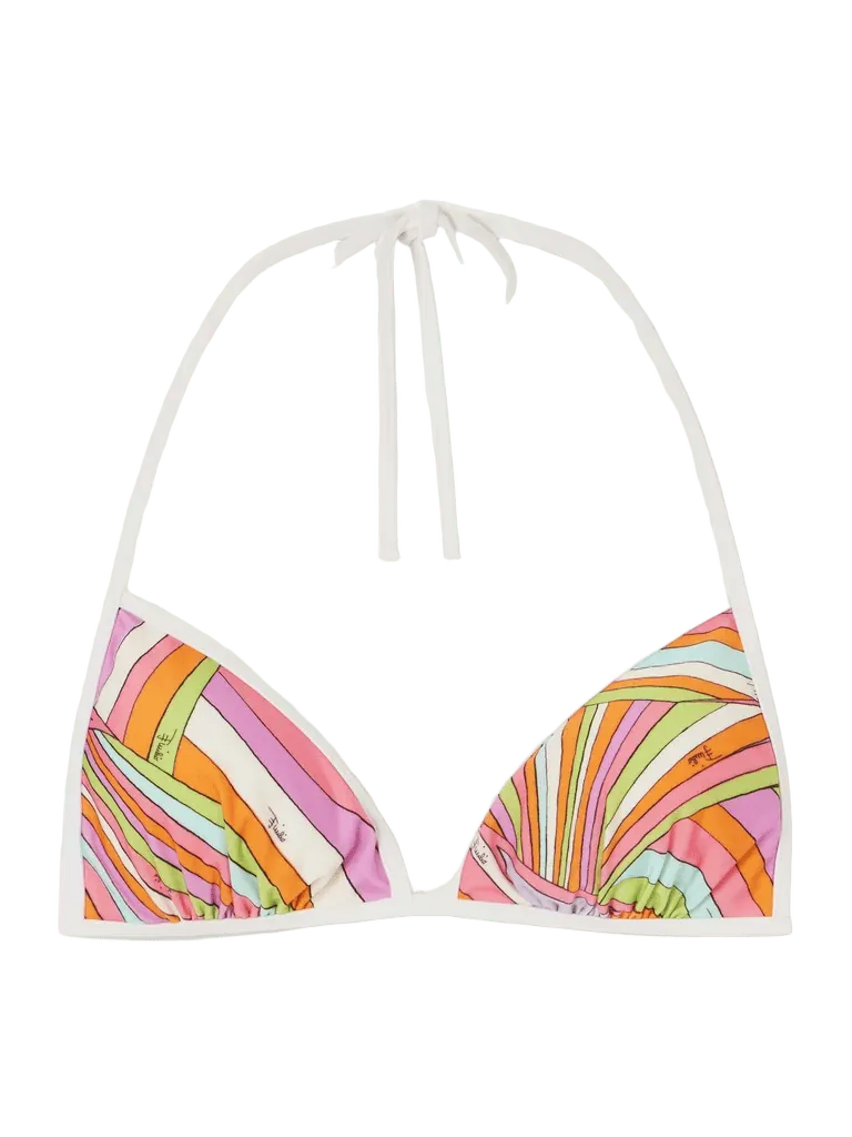 Printed triangle bikini top