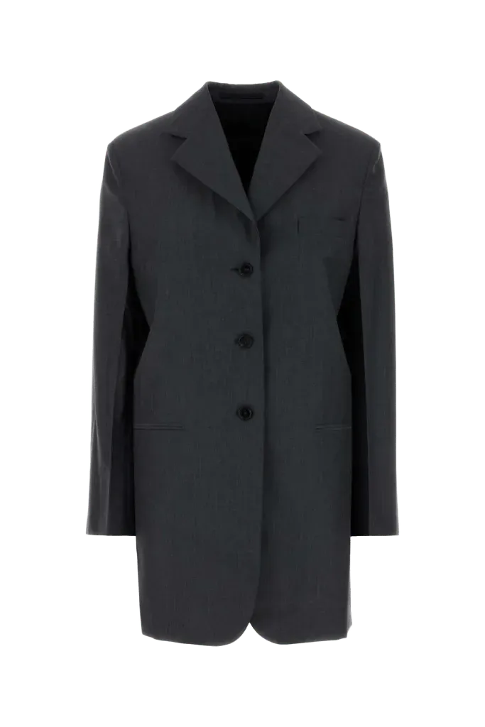 Jil Sander Virgin Wool-Blend Blazer — Gray