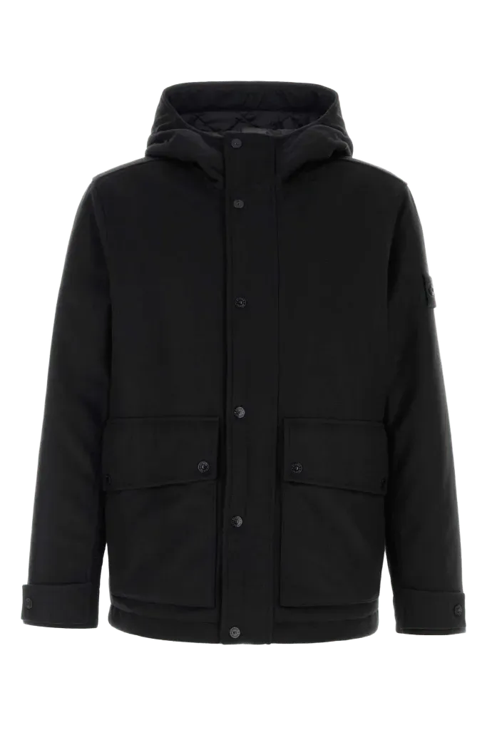 Stone Island SHORT PARKA Down Jacket — Black