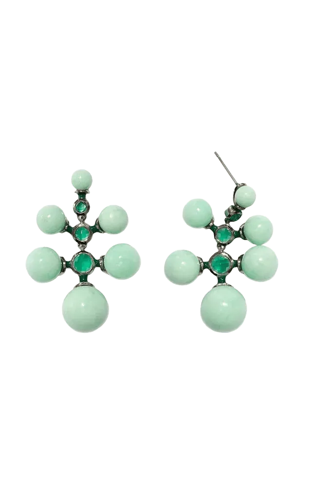Radiant Earrings Sterling Silver Chrysoprase Earrings