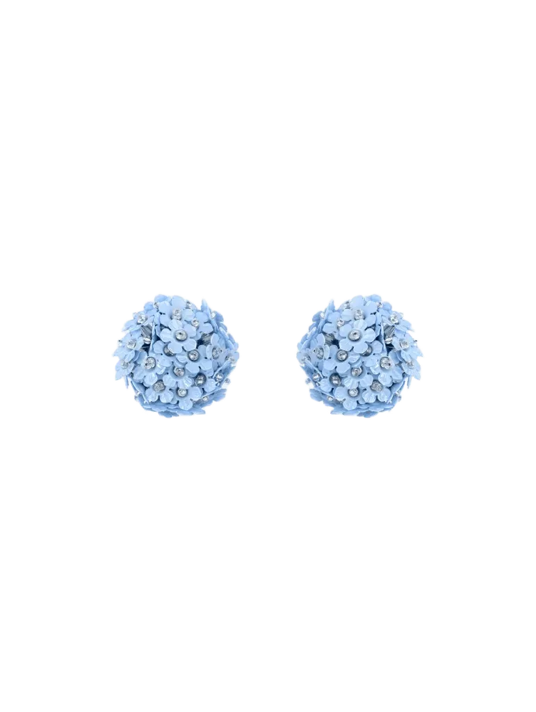 Flower Pompom Small Earrings