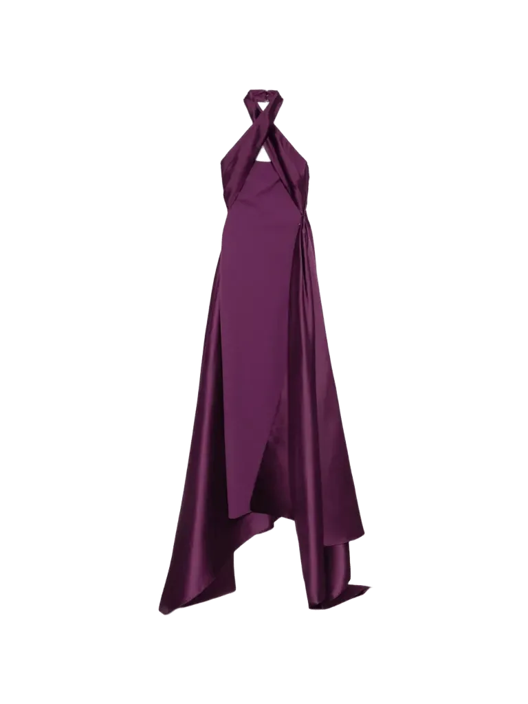 Solace London Rumi crossover-neck maxi dress