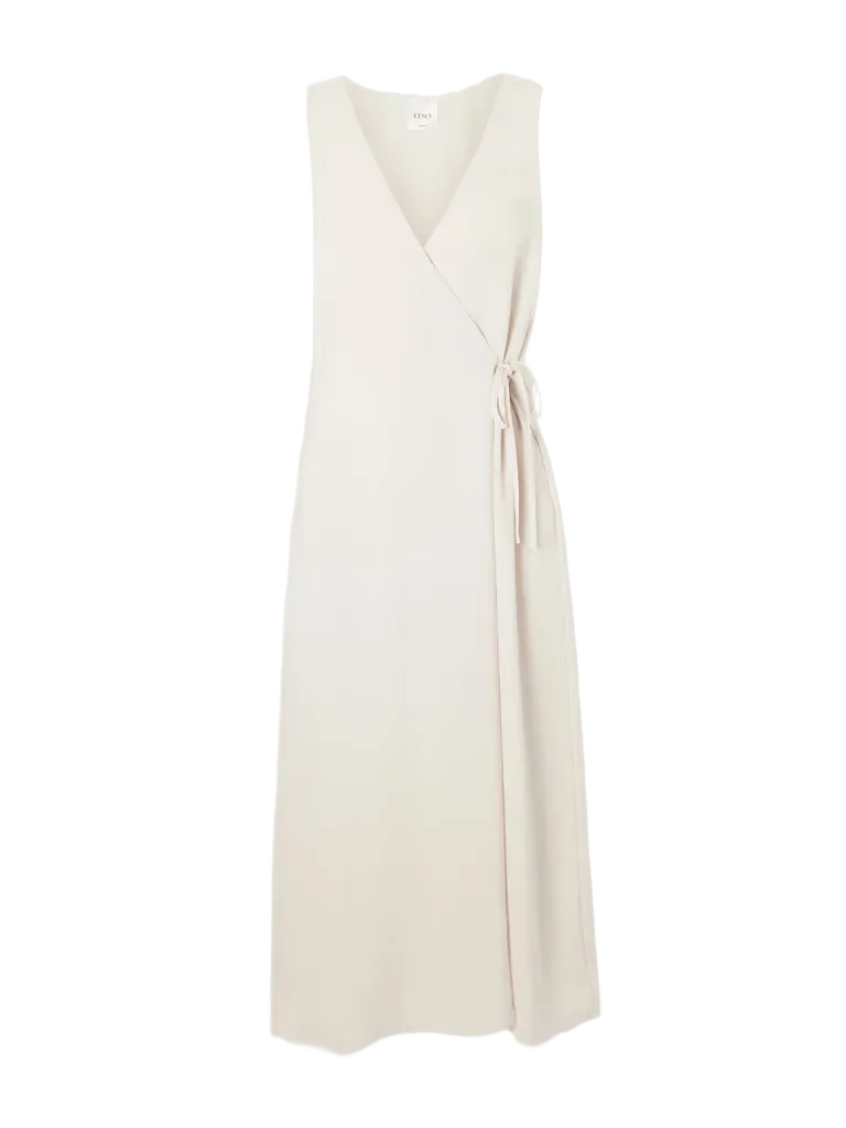 Ari crepe wrap midi dress