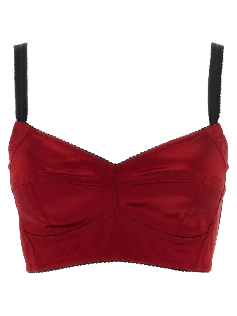 Dolce & Gabbana Satin Structured Bustier — Red