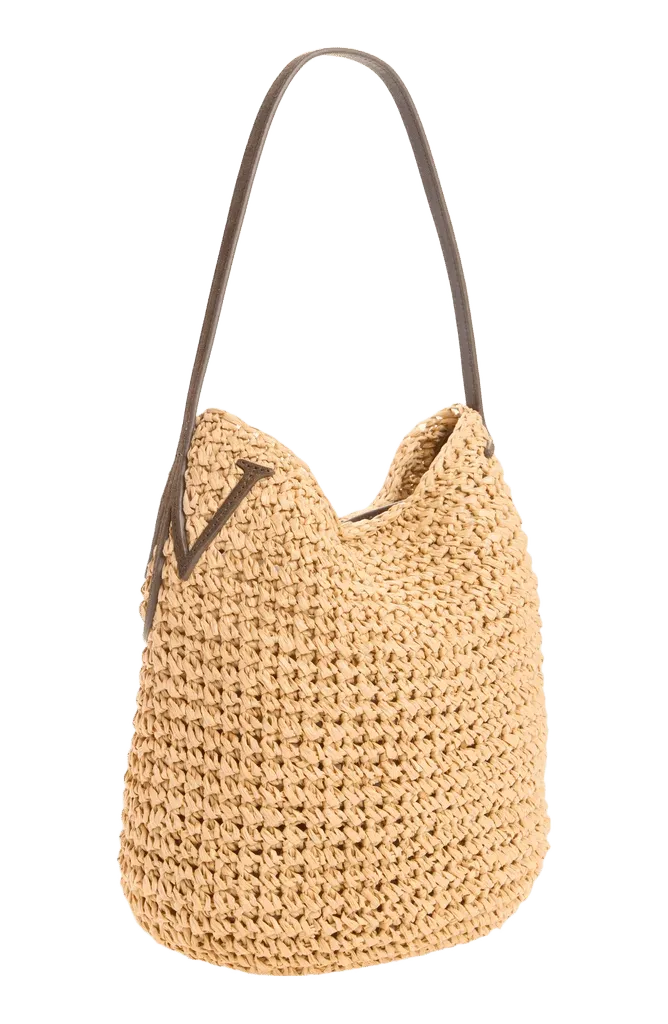 Small Raffia Bulb Hobo Bag