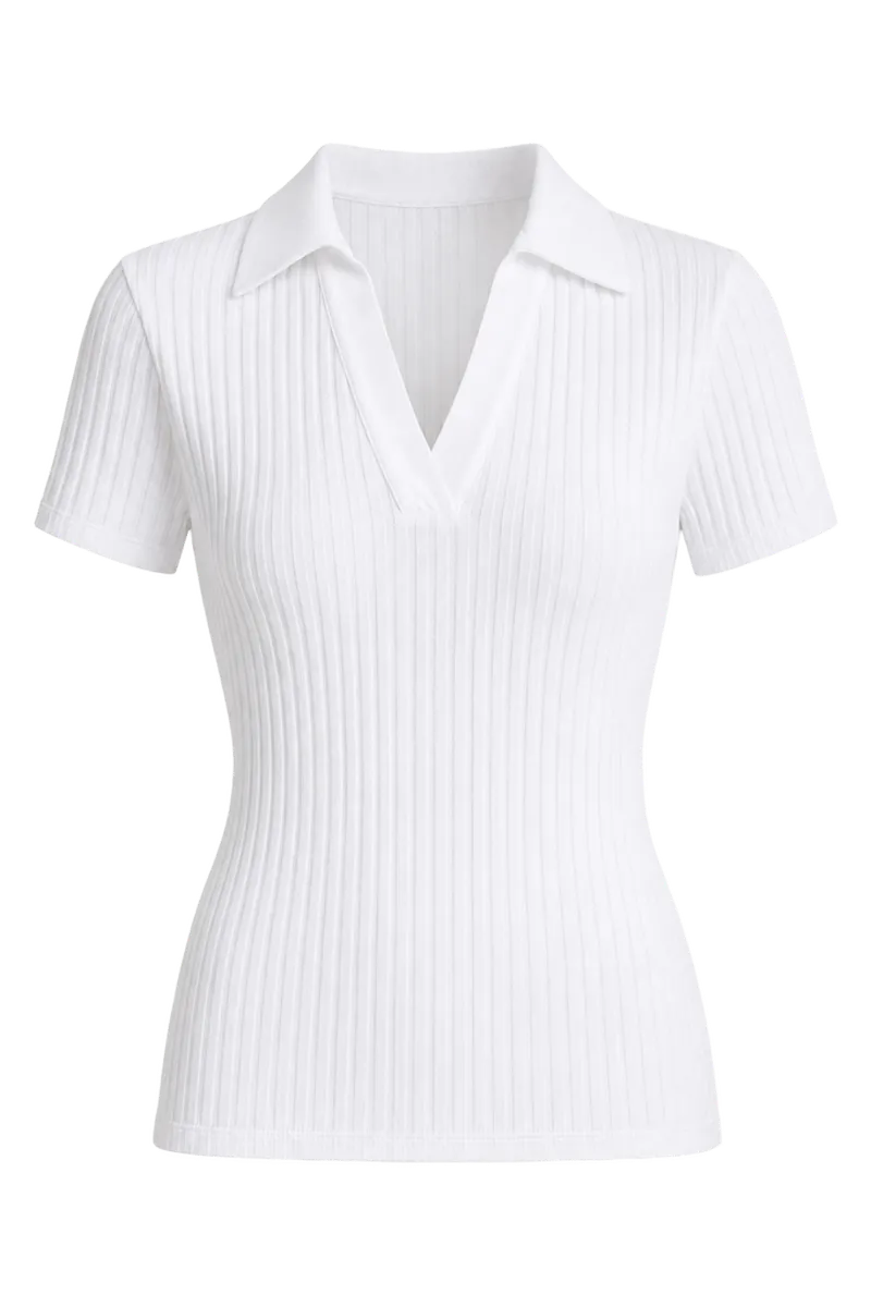 Ribbed Cotton-Blend Polo Shirt