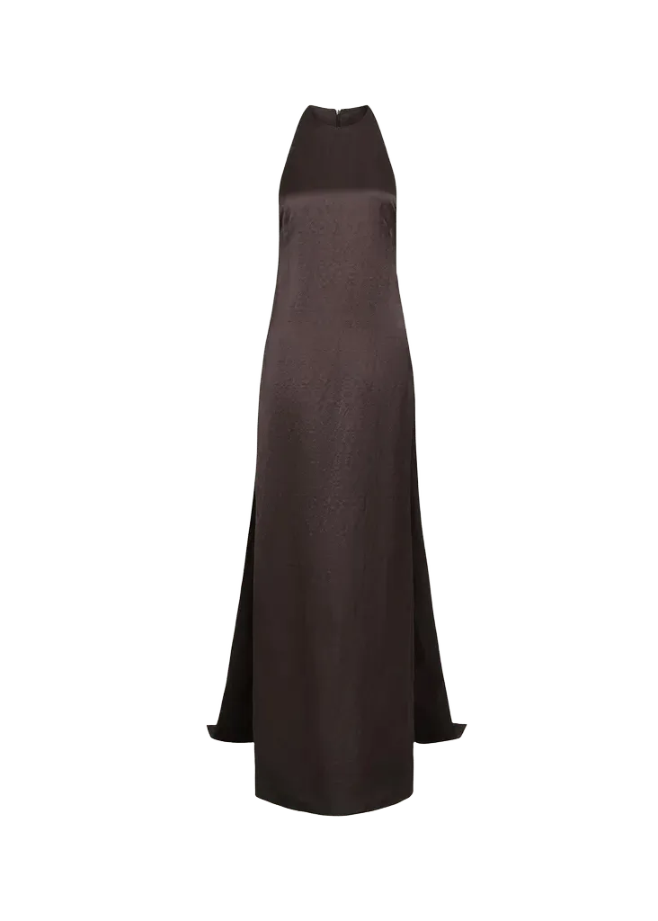 T-Back Silk A-Line Train-Back Gown