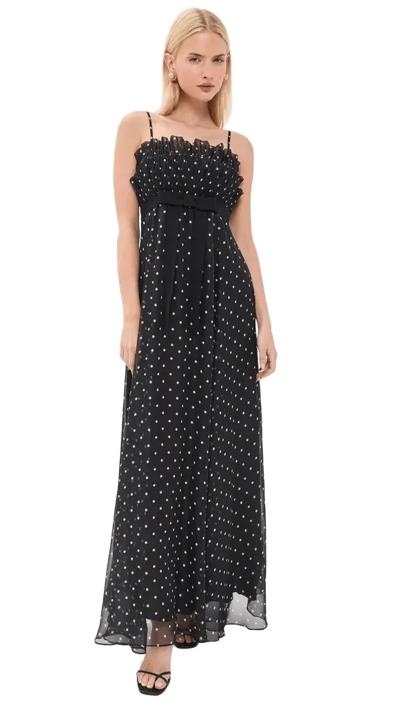 Frill Pleated Midi Dress