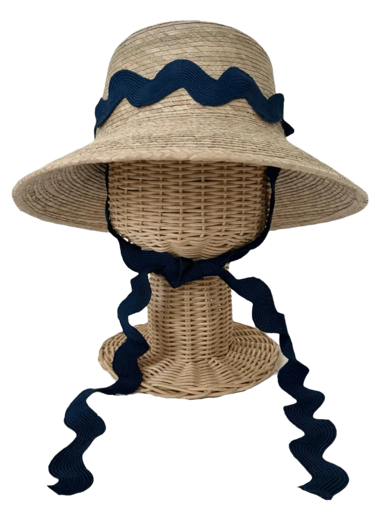 Palmetto Girl’s Hat - Navy Ric-Rac Ribbon