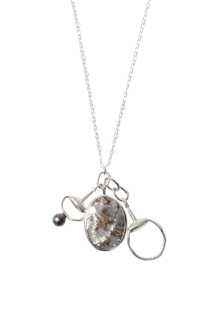Horsebit Charm Necklace Abalone